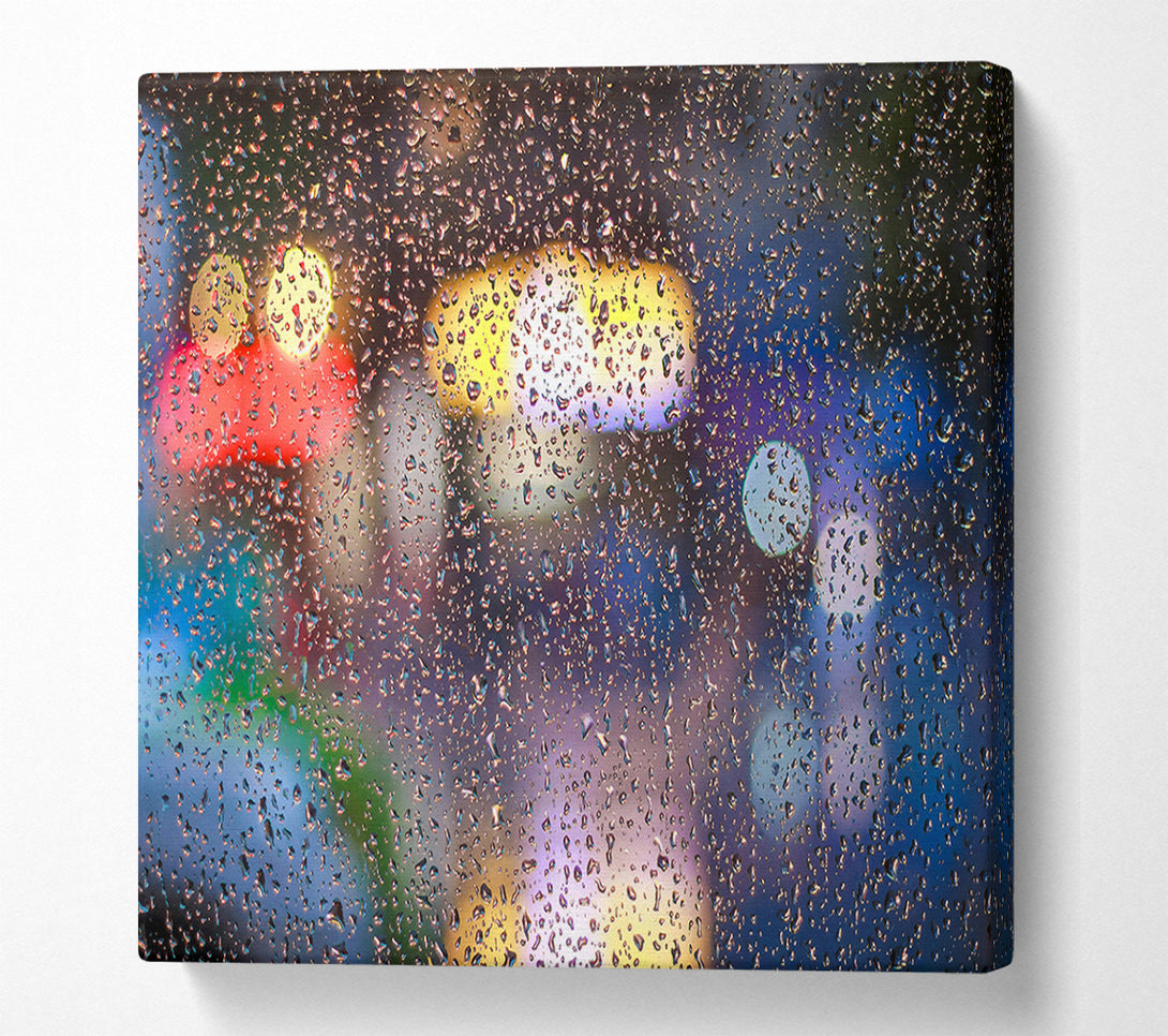  A Canvas Print of Rainy Blue Reflections Canvas Wall Art
