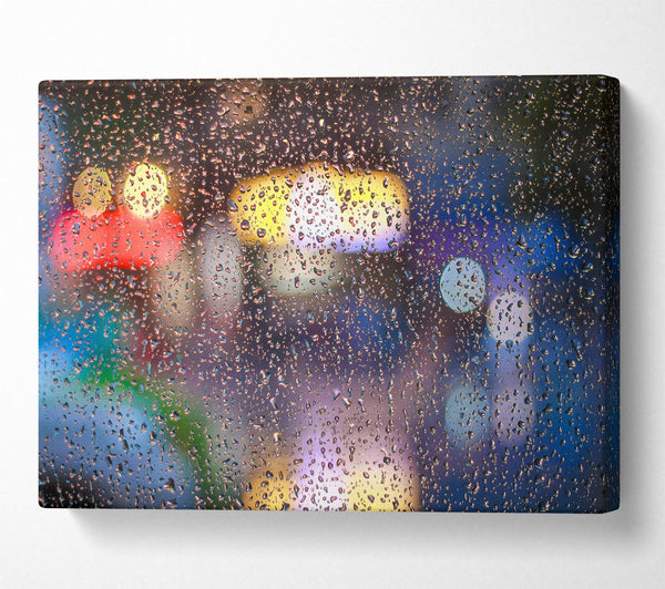  A Canvas Print of Rainy Blue Reflections Canvas Wall Art