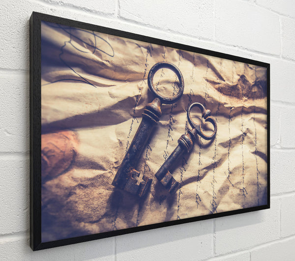 Rusty Keys On Cream Paper