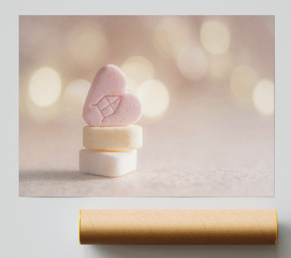 Pink Heart Stack Poster