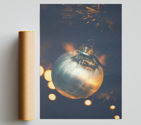 Silver Ornament Glow Giclee Print