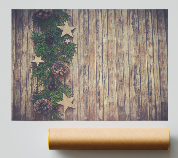 Brown Wooden Garland Poster