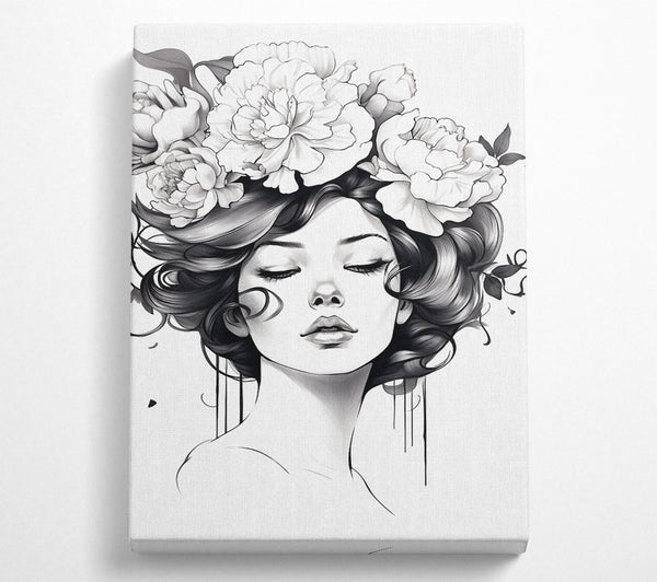  A Canvas Print of Roses In The Hair Canvas Print