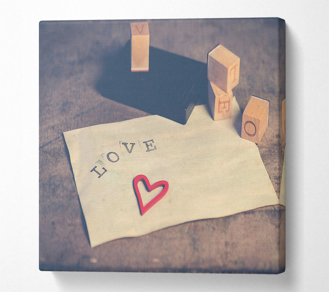  A Canvas Print of Red Love Letter Canvas Wall Art