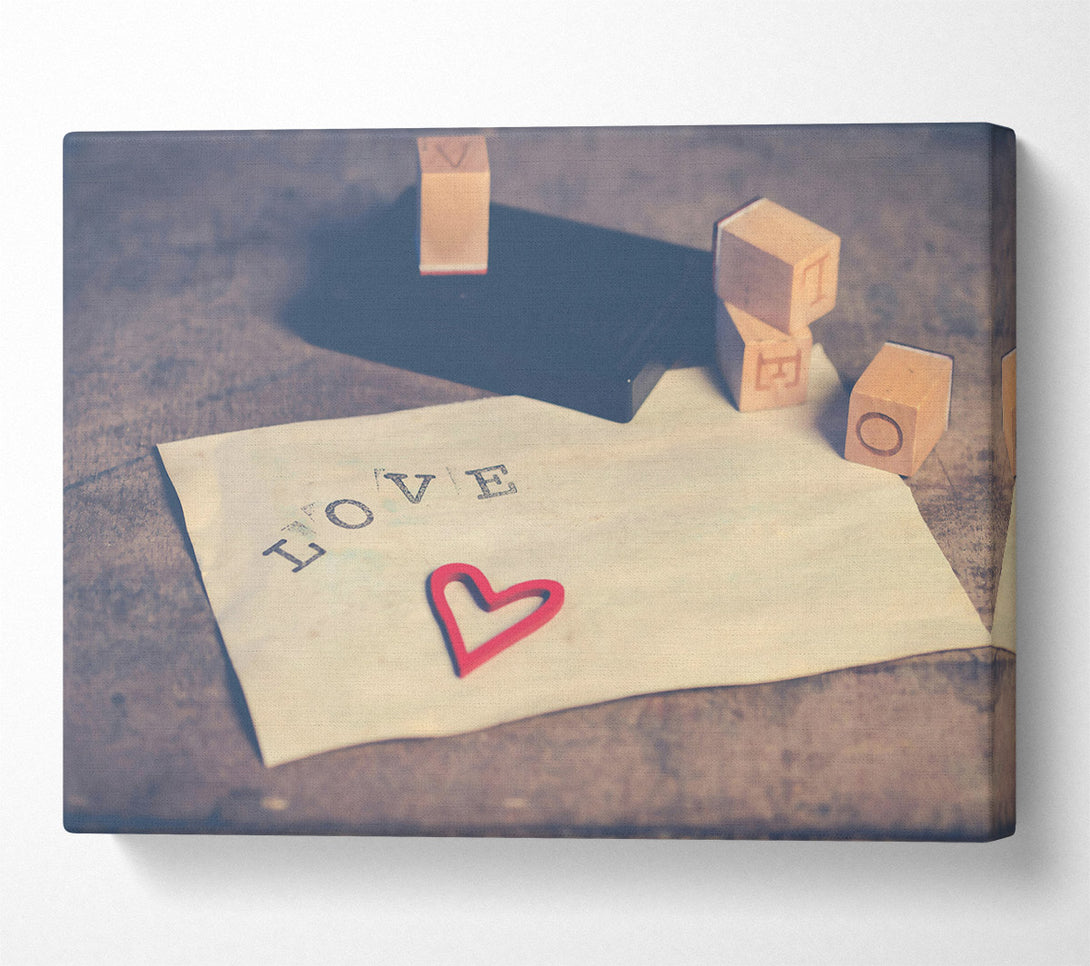  A Canvas Print of Red Love Letter Canvas Wall Art