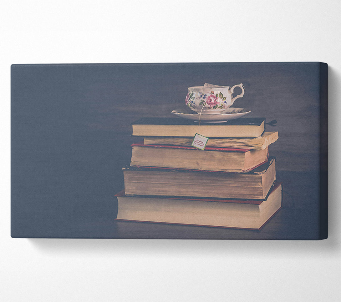  A Canvas Print of Cream Tea And Books Canvas Print