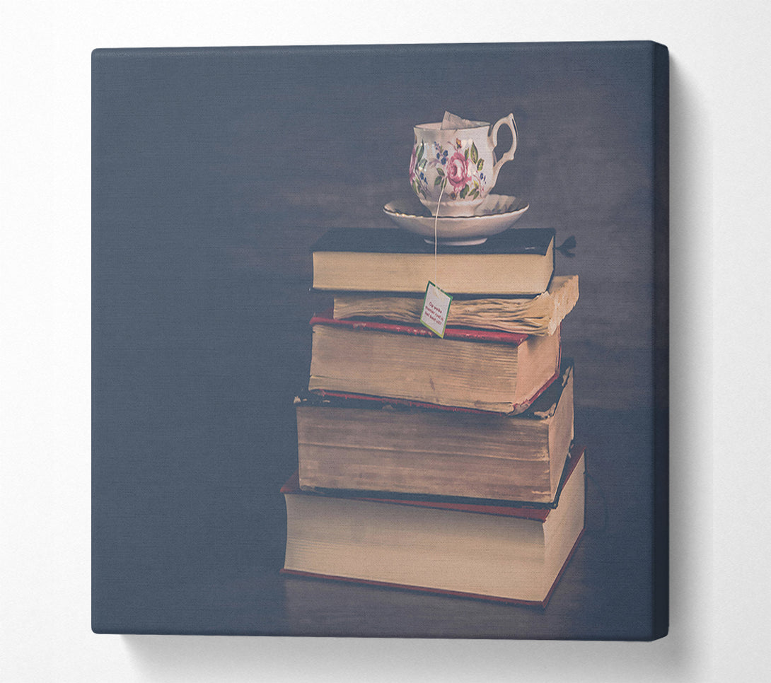  A Canvas Print of Cream Tea And Books Canvas Print
