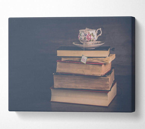  A Canvas Print of Cream Tea And Books Canvas Print