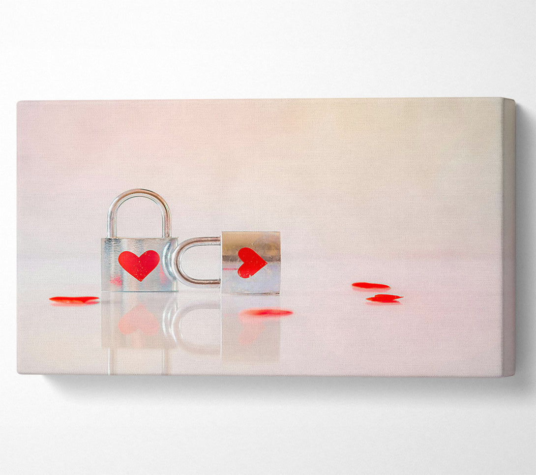  A Canvas Print of Red Heart Lockdowns Canvas Wall Art