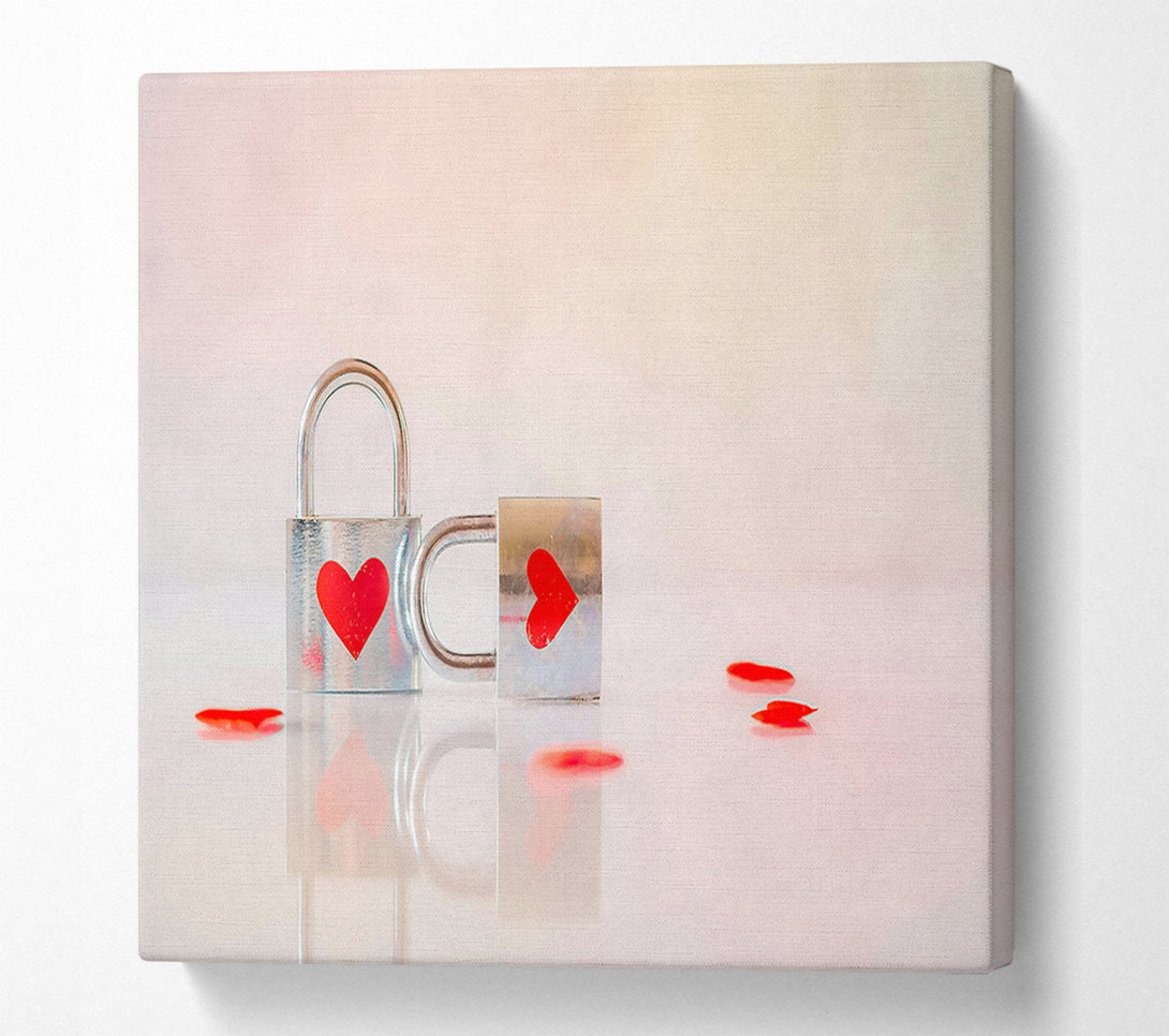  A Canvas Print of Red Heart Lockdowns Canvas Wall Art