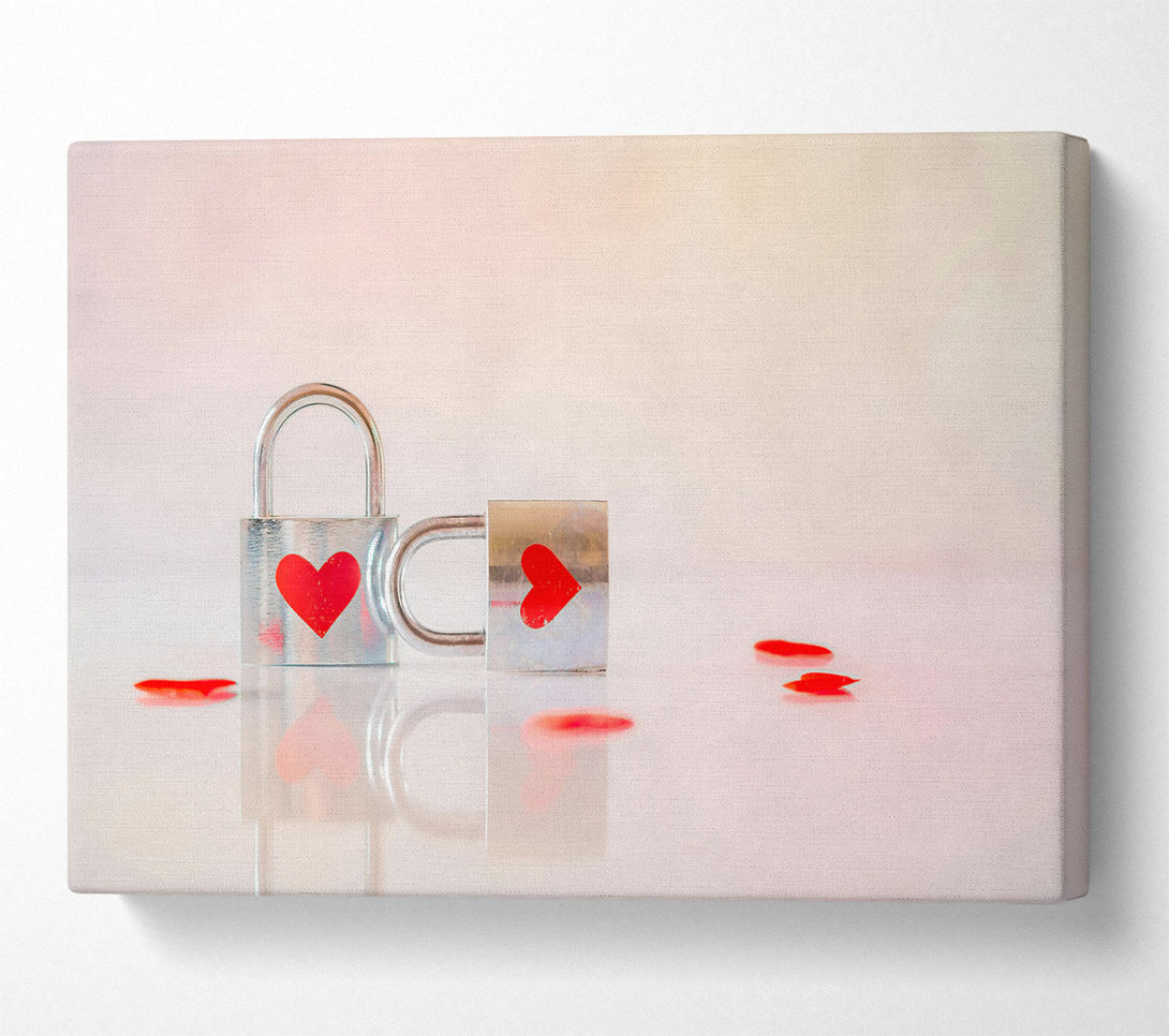  A Canvas Print of Red Heart Lockdowns Canvas Wall Art