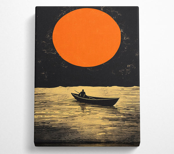  A Canvas Print of Rowing Into The Sunset Canvas Wall Art