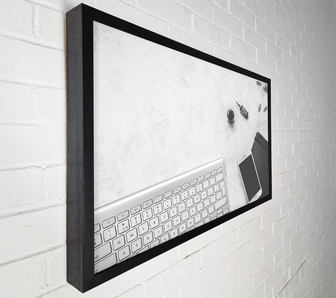  A Canvas Print of Silver Keys And Phone Canvas Wall Art