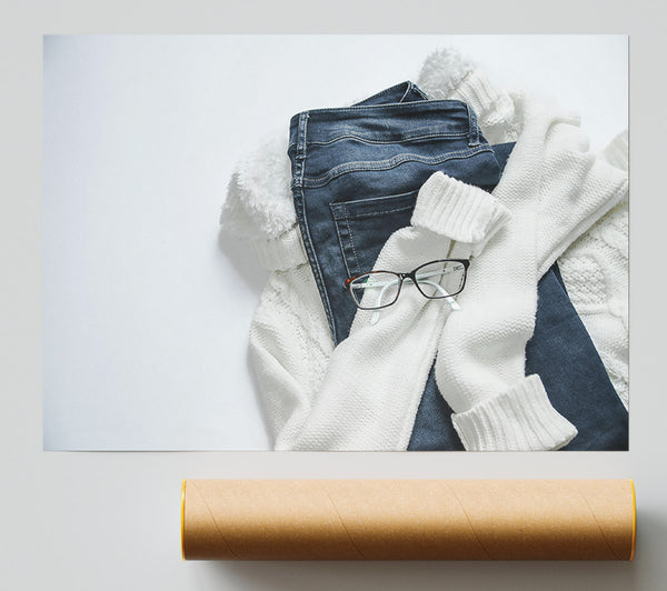 Blue Winter Wear Giclee Print