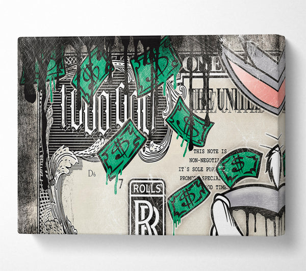  A Canvas Print of Running With The Cash Canvas Print