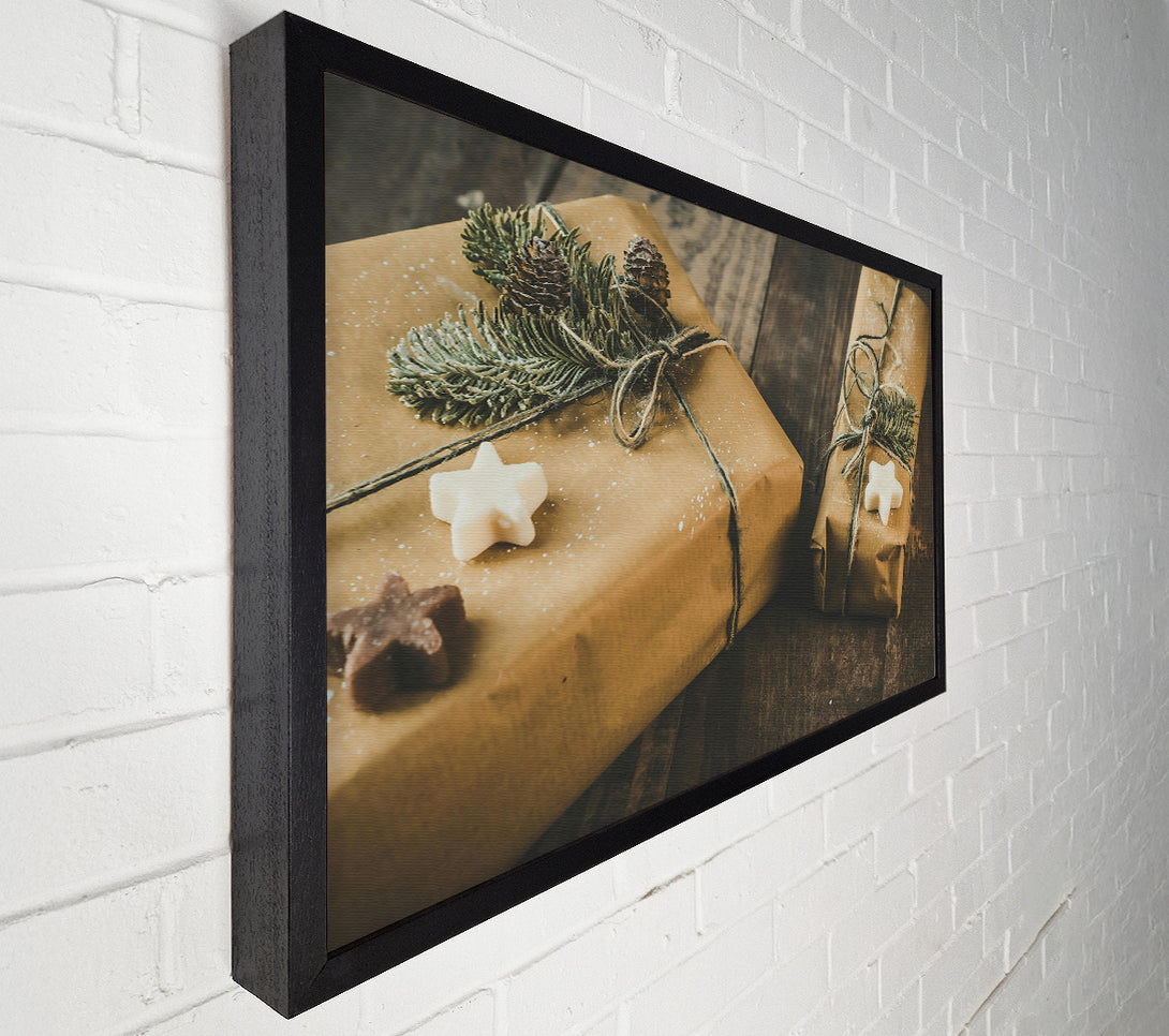  A Canvas Print of Brown Wrapped Gifts Canvas Print