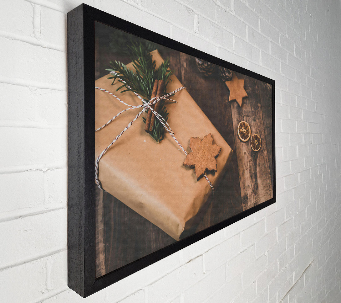  A Canvas Print of Rustic Brown Gift Box Canvas Wall Art