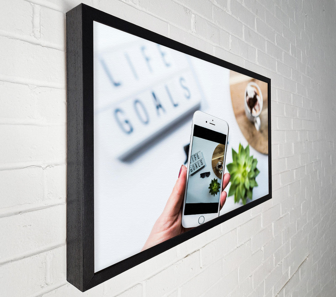  A Canvas Print of White Life Goals Canvas Art