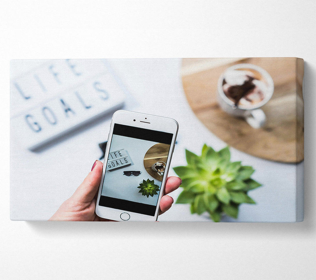  A Canvas Print of White Life Goals Canvas Art