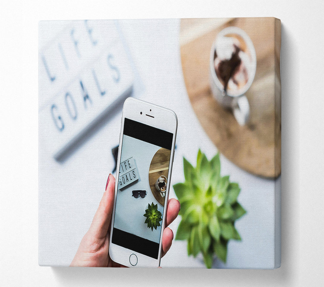  A Canvas Print of White Life Goals Canvas Art