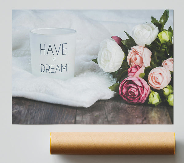 White Dream Bouquet Print