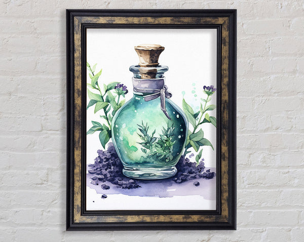 Sage Potion Watercolour Framed Print