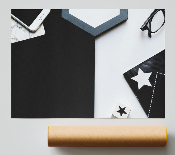 Black And White Stars Poster