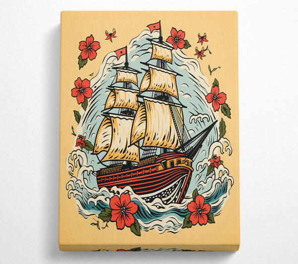  A Canvas Print of Sailing Out To Sea Canvas Wall Art