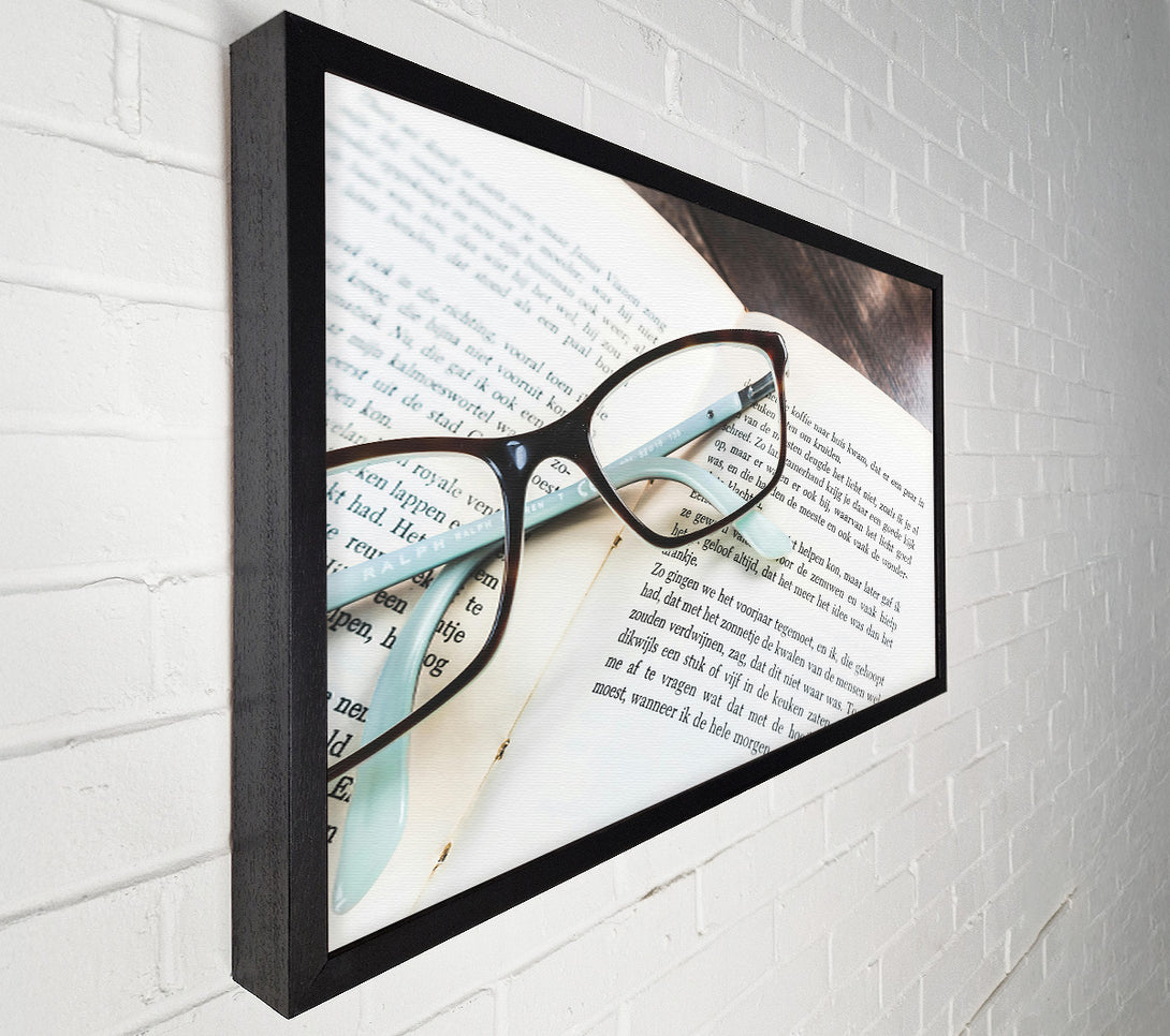  A Canvas Print of Brown Book And Glasses Canvas Art