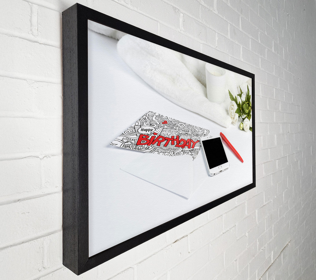  A Canvas Print of Red Birthday Wishes Canvas Wall Art