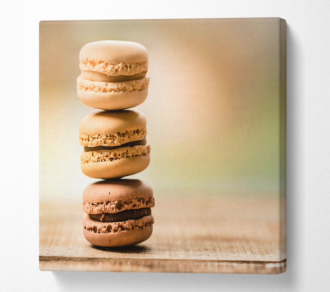 A Canvas Print of Brown Macaron Stack Canvas Print