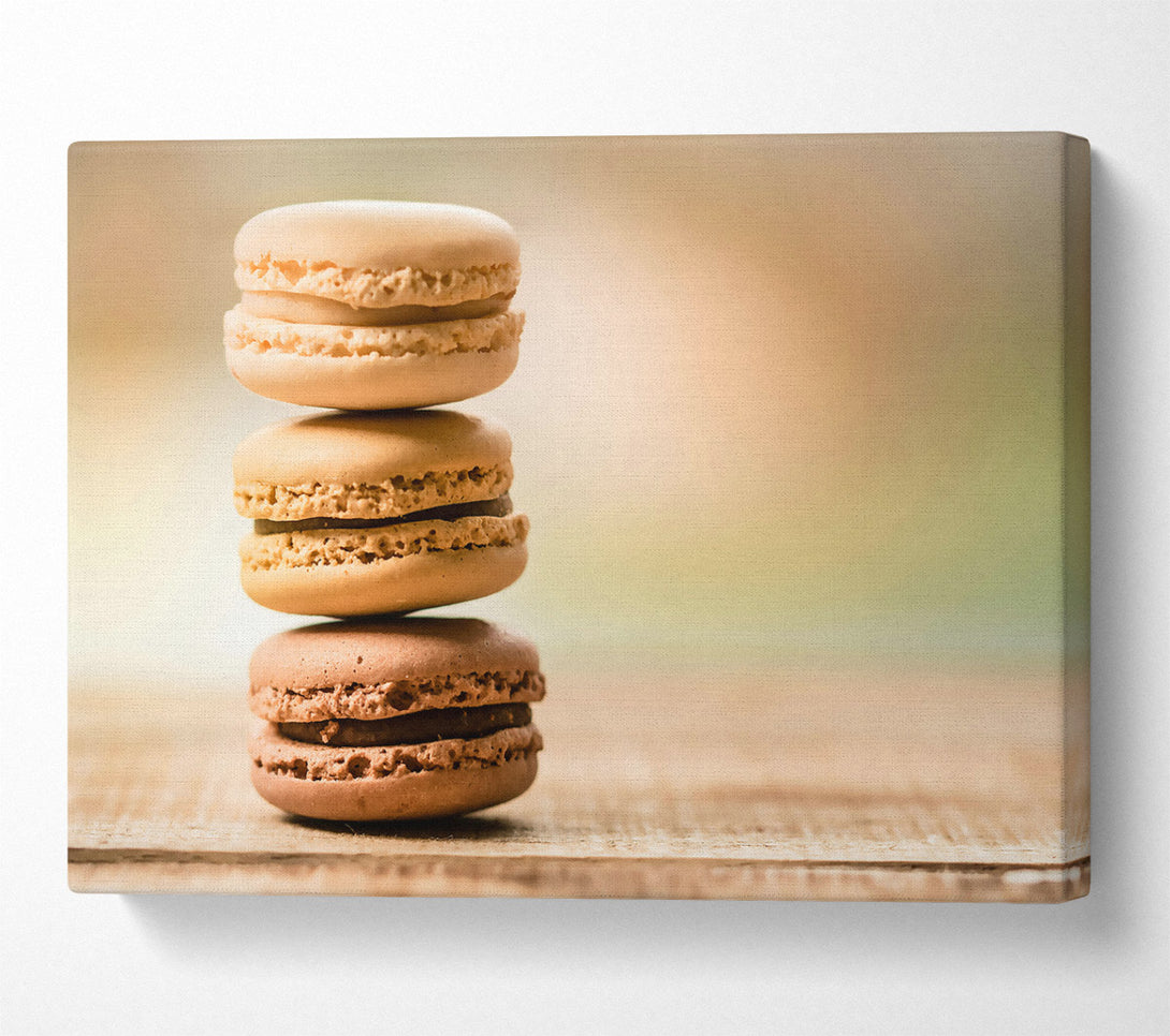  A Canvas Print of Brown Macaron Stack Canvas Print