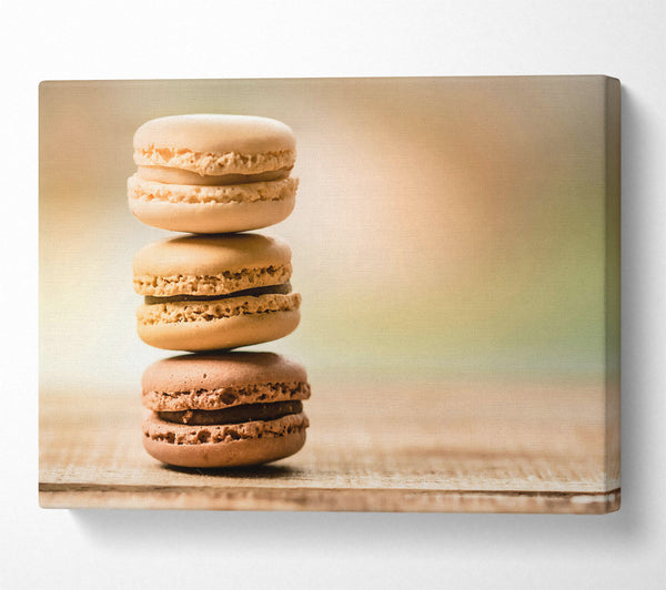  A Canvas Print of Brown Macaron Stack Canvas Print