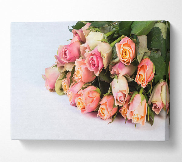  A Canvas Print of Peachy Pink Bouquet Canvas Wall Art