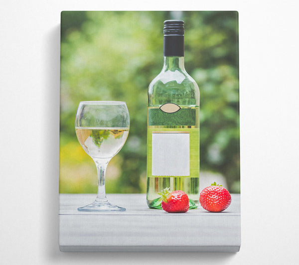  A Canvas Print of Green Wine And Strawberries Canvas Art