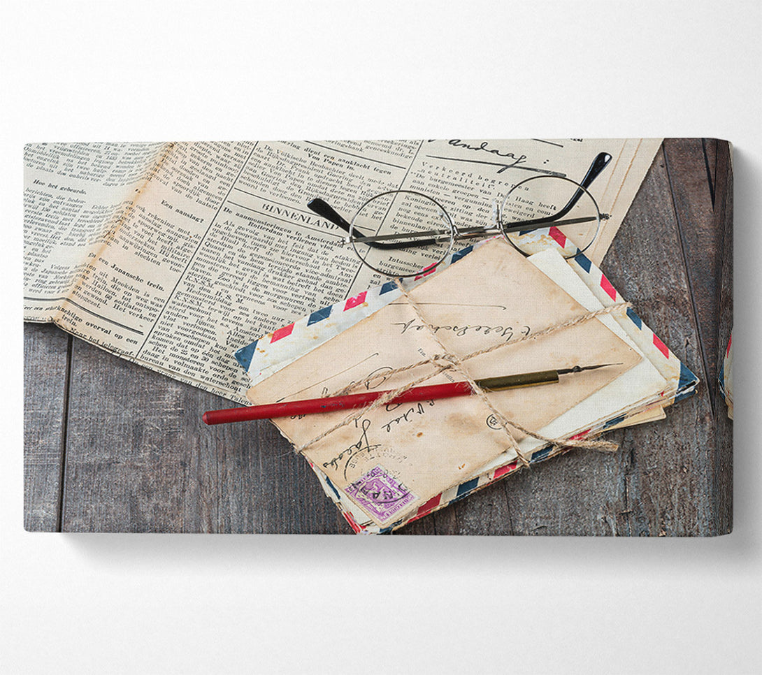  A Canvas Print of Red Tattered Letters Canvas Wall Art