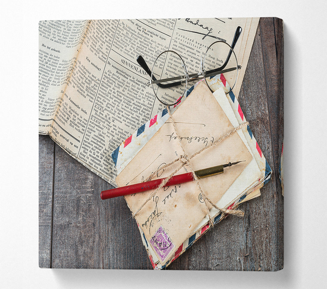  A Canvas Print of Red Tattered Letters Canvas Wall Art