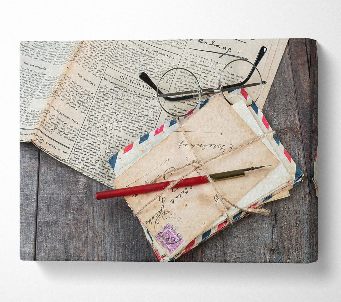  A Canvas Print of Red Tattered Letters Canvas Wall Art