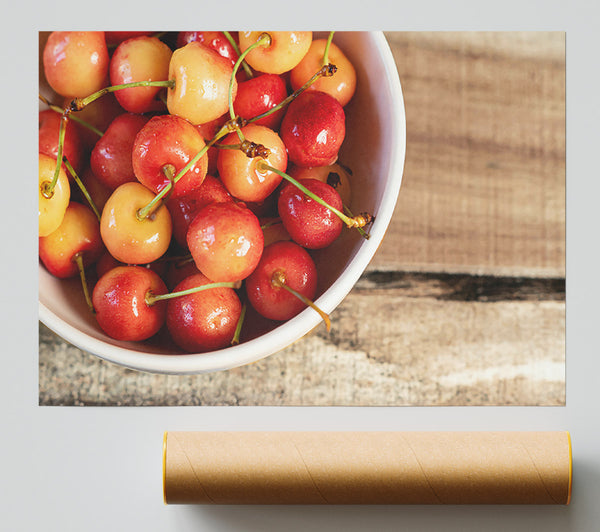 Red And Yellow Cherries Poster