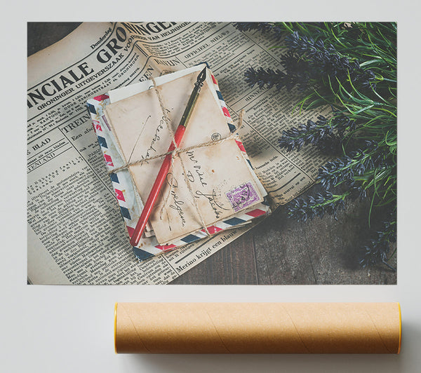 Red Ink And Old News Giclee Print