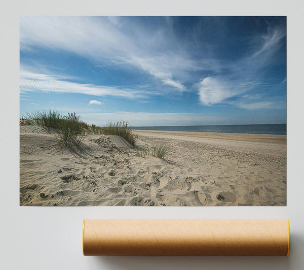 Blue Sky Beach Dunes Giclee Print