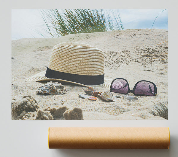 Purple Shade Beach Day Poster