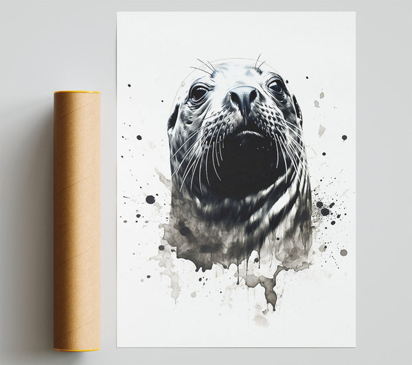 Seal Watercolour Print