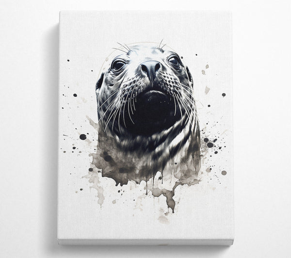  A Canvas Print of Seal Watercolour Canvas Print