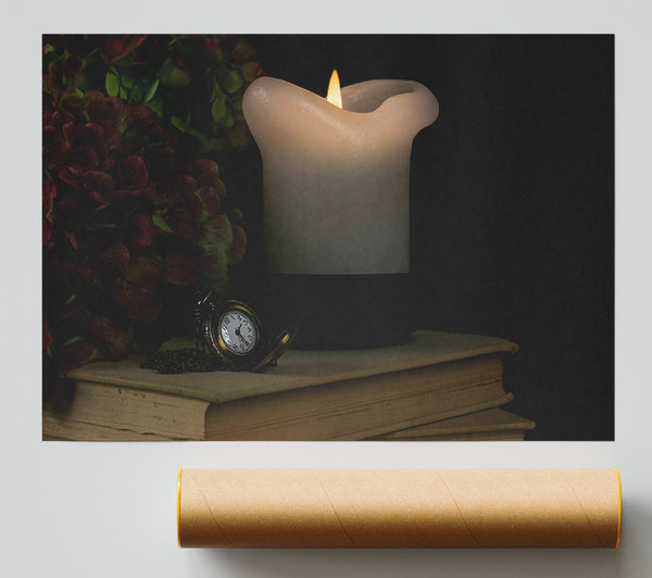 White Candle And Time Giclee Print