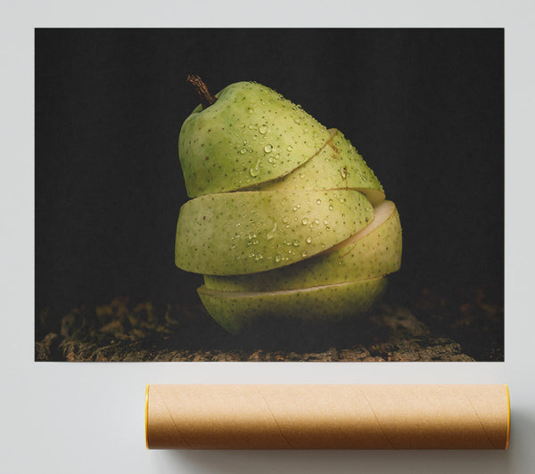 Green Pear Slices Poster
