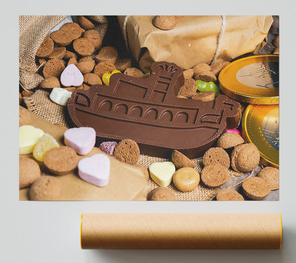 Chocolate Ship Of Sweets Giclee Print