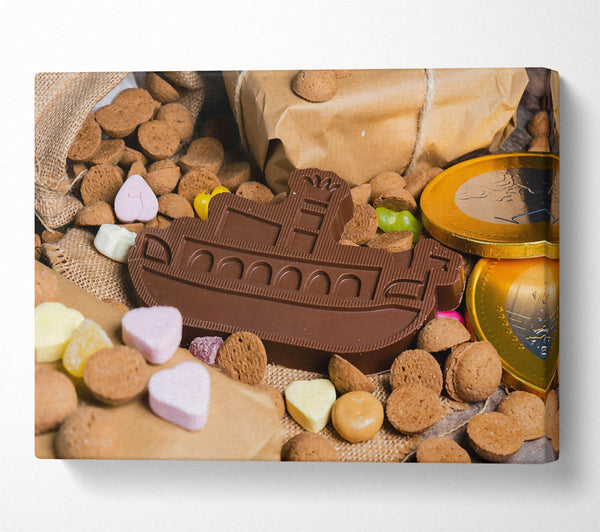  A Canvas Print of Chocolate Ship Of Sweets Canvas Print