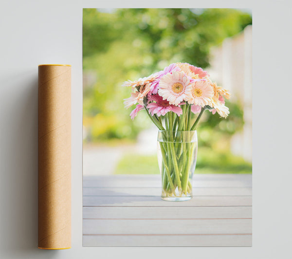Peachy Pink Bouquet Print