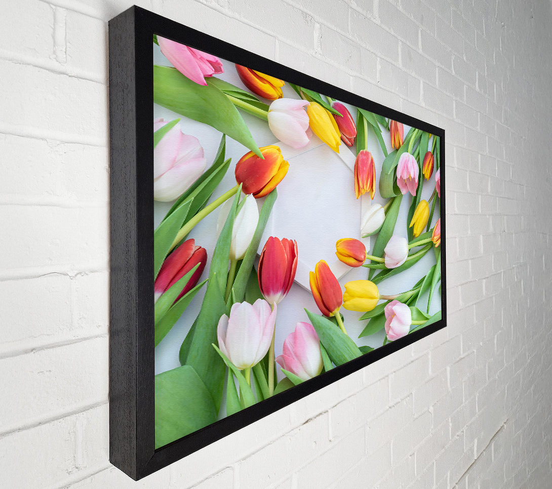  A Canvas Print of Pink Tulips Bloom Canvas Print